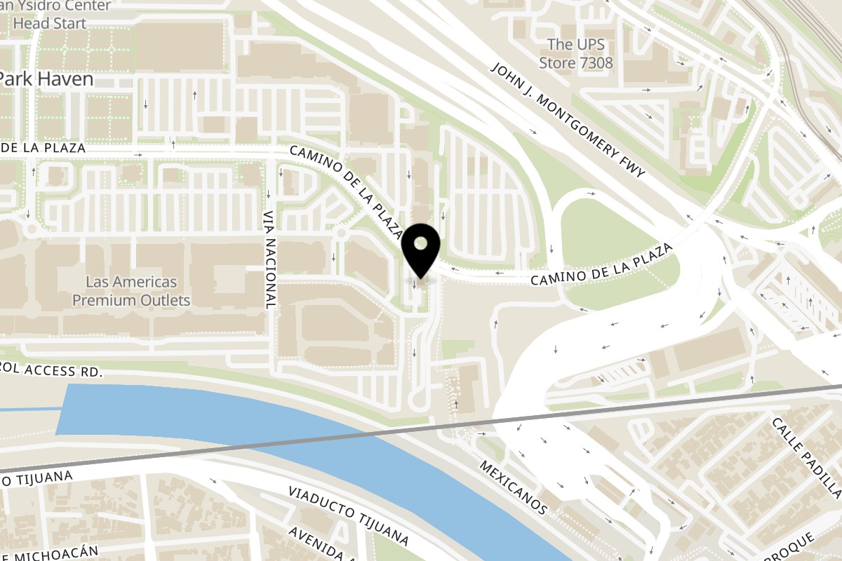 Map showing the location of Holy Slice Pizza Shop on 4575 Camino De La Plaza #102 in San Ysidro